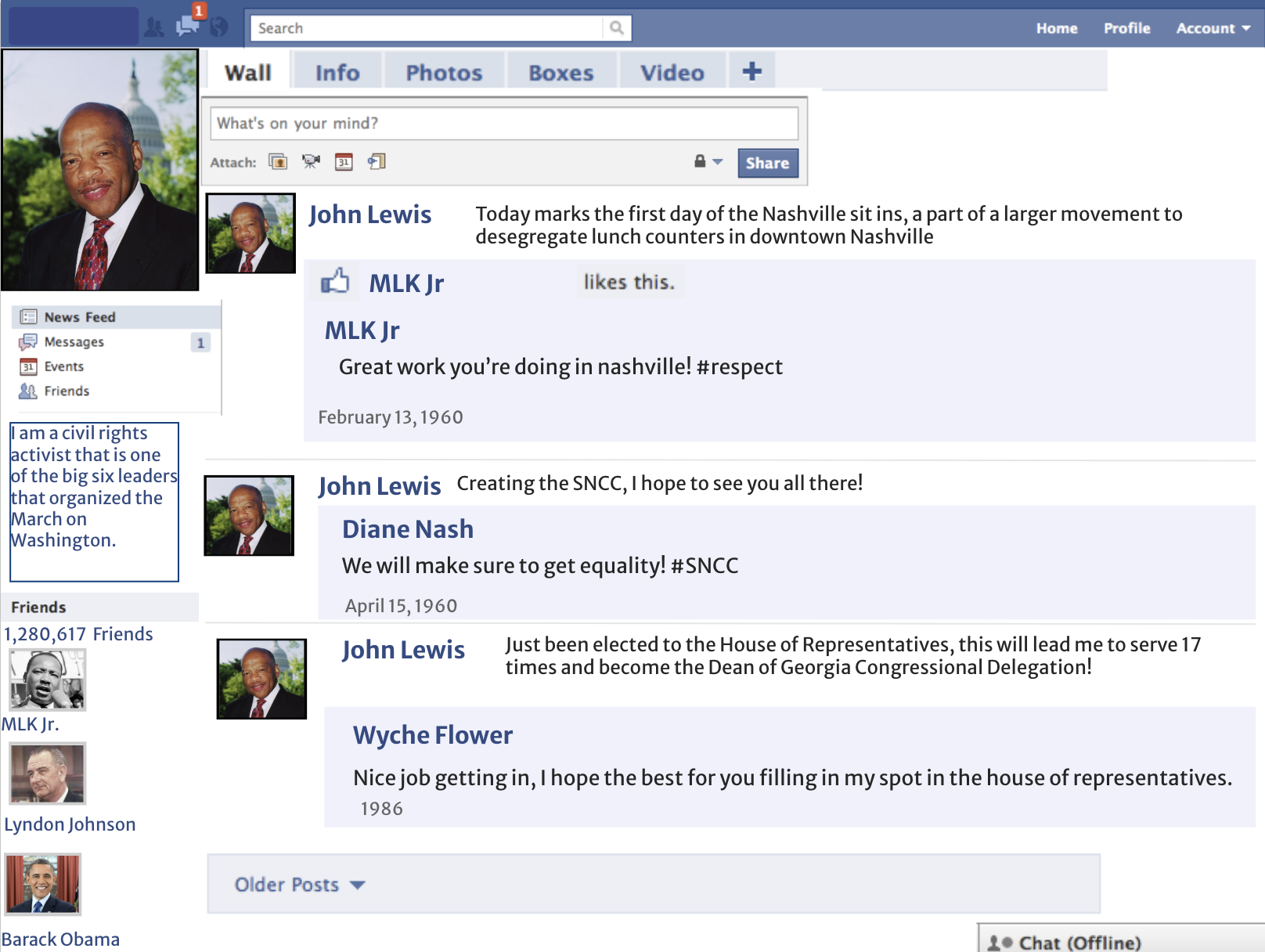 Screenshot of Civil Rights Leader Project